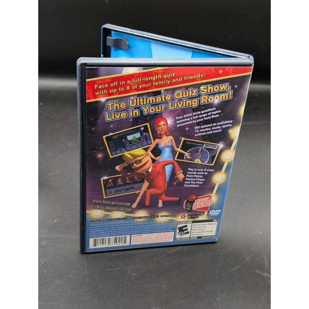 Buzz The Mega Quiz Sony PlayStation 2 PS2 CIB Complete w Manual No Buzzers